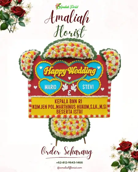 Papan Bunga Pernikahan Rian